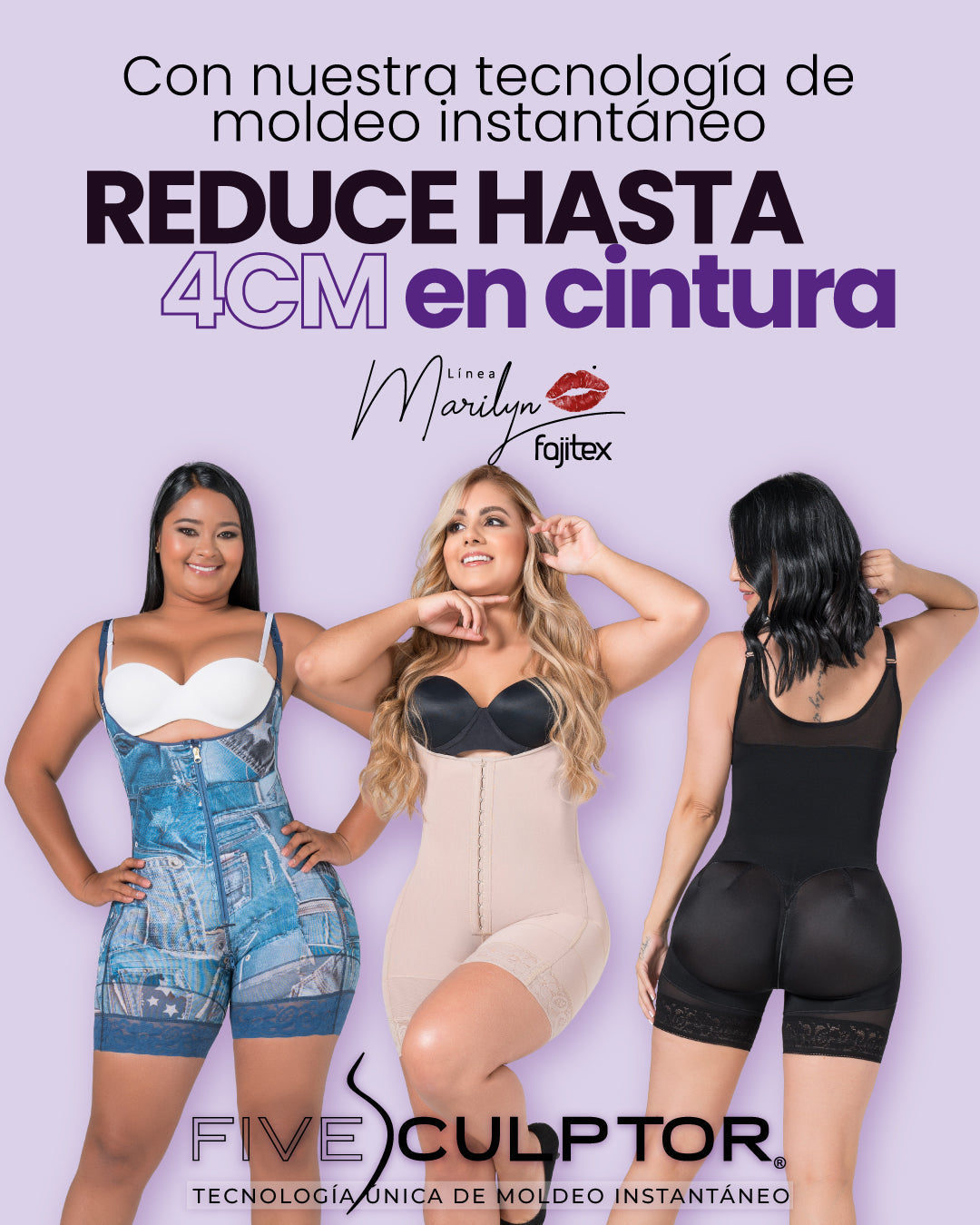Faja levanta cola media pierna tipo sisa. Referencia 022591 Negra.